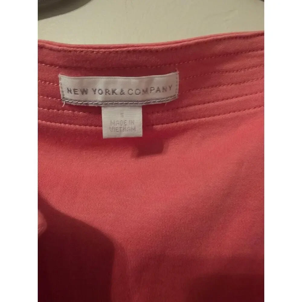 New York & Company Coral Cotton Sleeveless Shift Dress Small